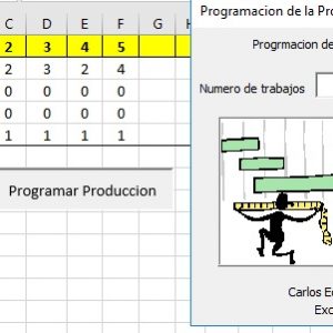 App para programar la produccion en Excel
